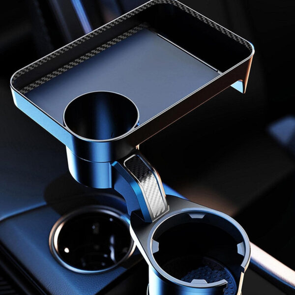 Car Mounted Rotating Plate Tray with Beverage Cup Holder_3