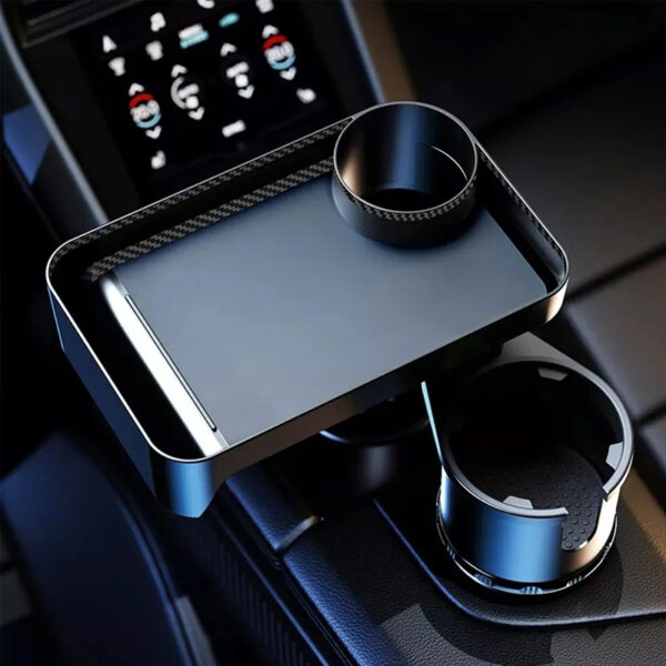 Car Mounted Rotating Plate Tray with Beverage Cup Holder_8