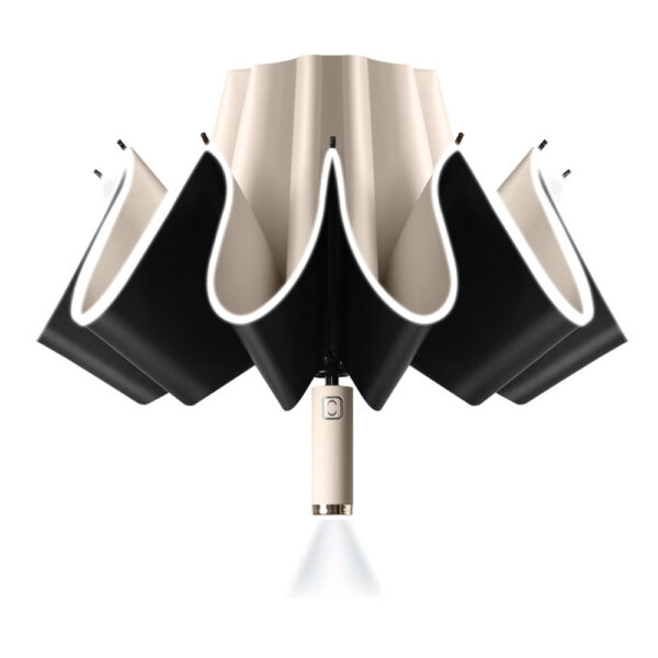 Reverse Folding UV Umbrella with LED Flashlight - Battery Powered_1