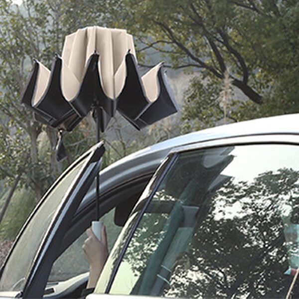 Reverse Folding UV Umbrella with LED Flashlight - Battery Powered_15