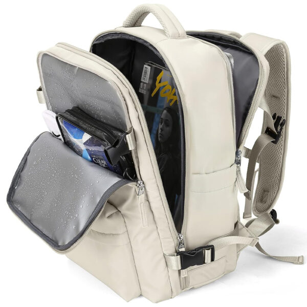 Large Waterproof Travel Backpack with USB Charging Port and Shoe Compartment_4