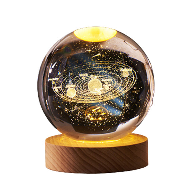 Crystal Ball Lamp with Wooden Base for Beside Table USB-Rechargeable_3