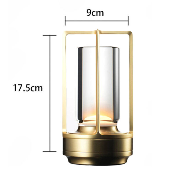 3 Color Cordless Crystal Table Lamp Touch Control Steeples Dimming USB -Rechargeable_3