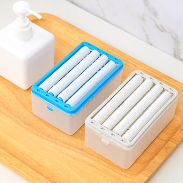 2 in 1 Bubble Forming Soap Dish Multifunctional Soap Box with Rollers_6