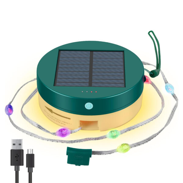 Double Powered Outdoor Camping LED String Light USB Solar Charging_0