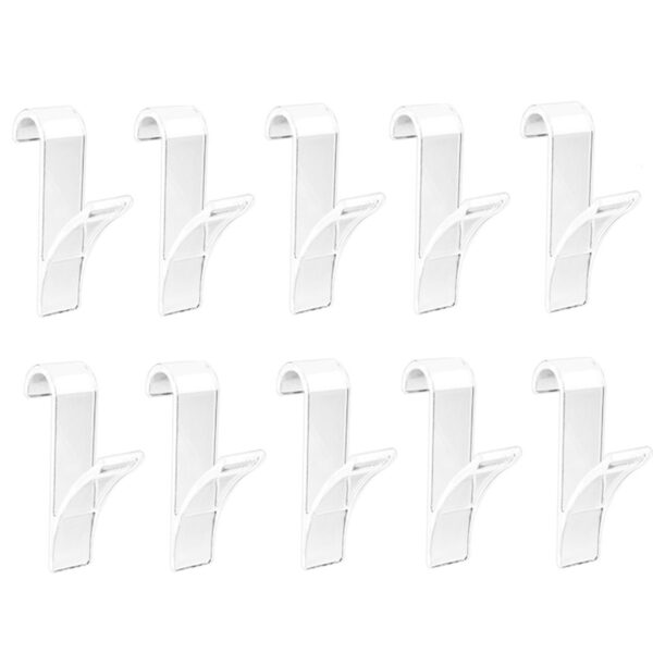 Pack of 10 Kitchen and Bathroom Hanging Clips Movable Hanging Storage_16