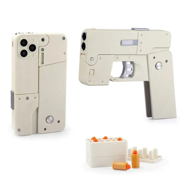Soft Bullet Mobile Phone Shaped Deformation Model Shooting Toy Gun_3