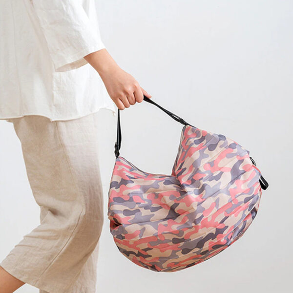 Reusable Eco-Friendly Foldable Shopping Bag with Handles and Pocket_14