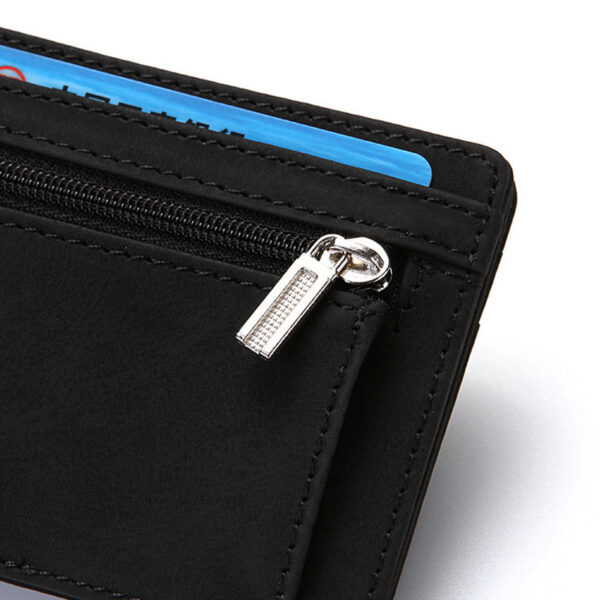 4 Card Slots Ultra Thin Bi-Fold Magic Wallet with Zipper for Men_12