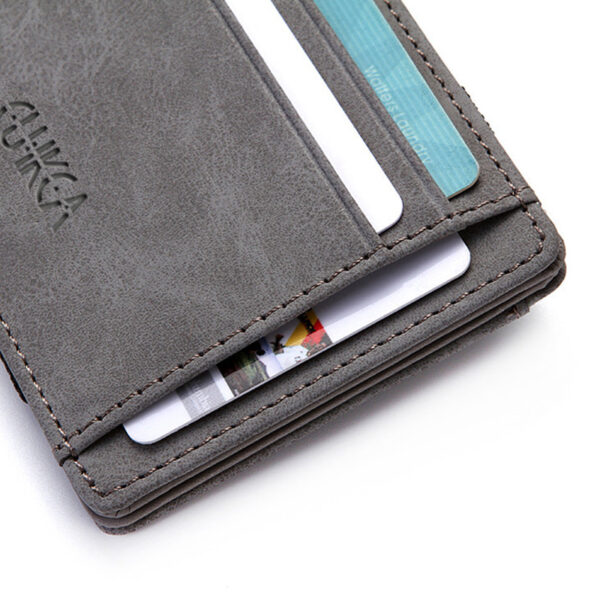4 Card Slots Ultra Thin Bi-Fold Magic Wallet with Zipper for Men_13