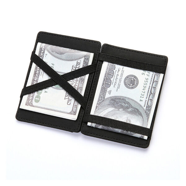4 Card Slots Ultra Thin Bi-Fold Magic Wallet with Zipper for Men_10
