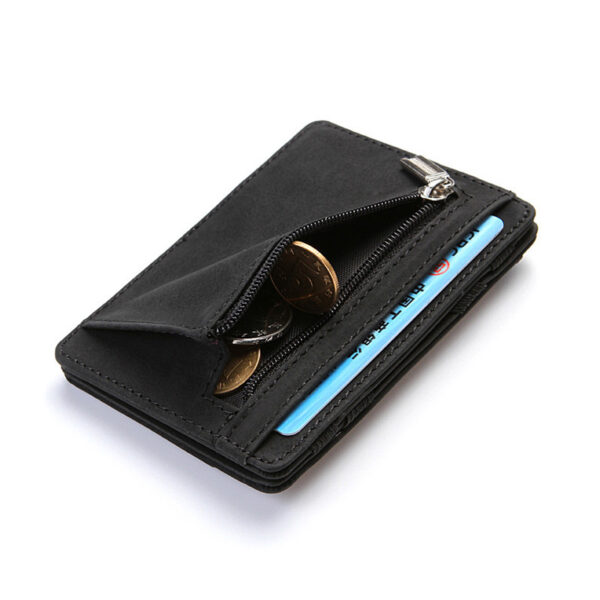4 Card Slots Ultra Thin Bi-Fold Magic Wallet with Zipper for Men_11