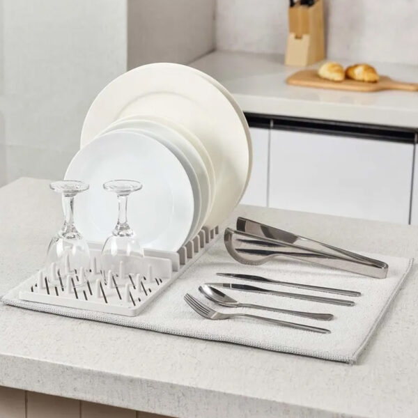 Multifunctional Foldable Dish Drying Rack with Non-Slip Double Sided Pad_6
