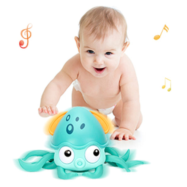 Interactive Crawling Octopus Toy with Obstacle Avoidance LED Lights Music USB -Rechargeable_4