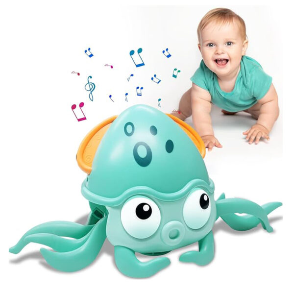 Interactive Crawling Octopus Toy with Obstacle Avoidance LED Lights Music USB -Rechargeable_6