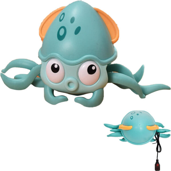 Interactive Crawling Octopus Toy with Obstacle Avoidance LED Lights Music USB -Rechargeable_3