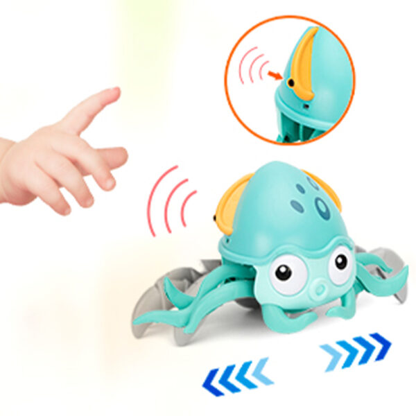 Interactive Crawling Octopus Toy with Obstacle Avoidance LED Lights Music USB -Rechargeable_5