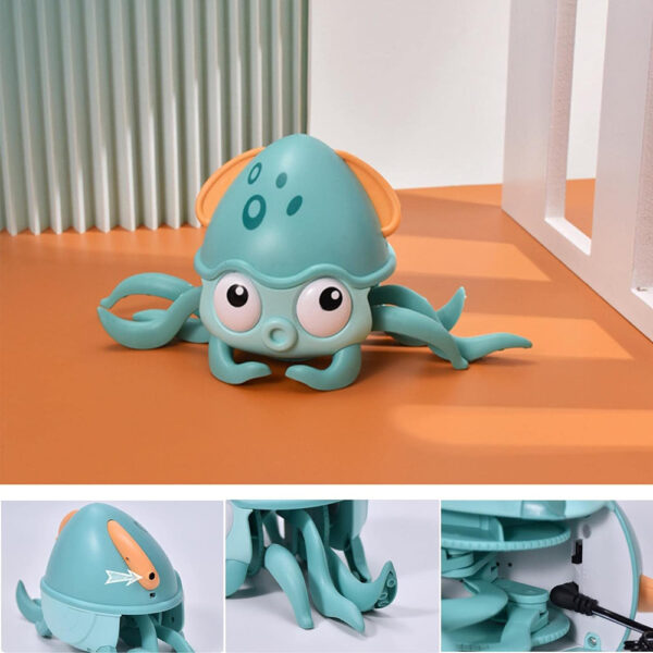 Interactive Crawling Octopus Toy with Obstacle Avoidance LED Lights Music USB -Rechargeable_11