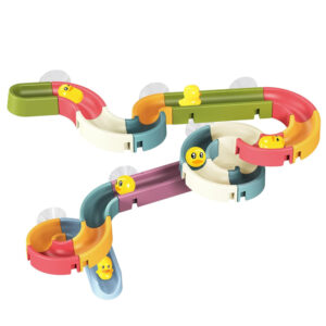 34pcs DIY Assembly Children’s Wind-Up Duck Water Slide Bathroom Toy