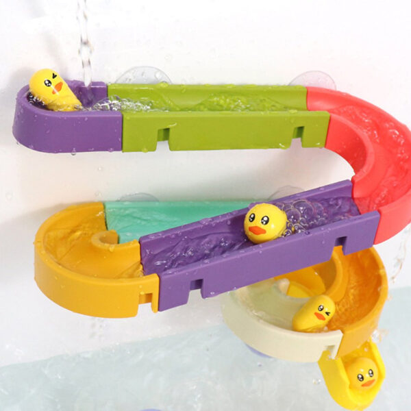 34pcs DIY Assembly Children’s Wind-Up Duck Water Slide Bathroom Toy_6