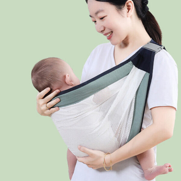 One Shoulder Front Hold Sling Type Mesh Newborn Baby Support Carrier_7