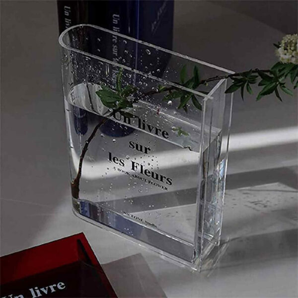 Clear Book Vase Artistic and Cultural Decor Acrylic Vase_8