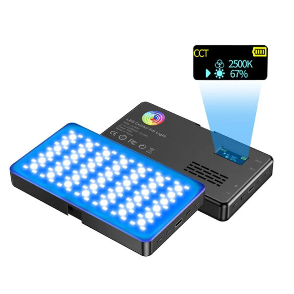 RGB LED Video Light Photography Fill Camera Lighting Panel- USB Rechargeable_3