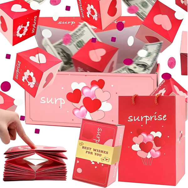 10 Jumps DIY Folding Paper Box Surprise Explosion Greeting Gift Box_0