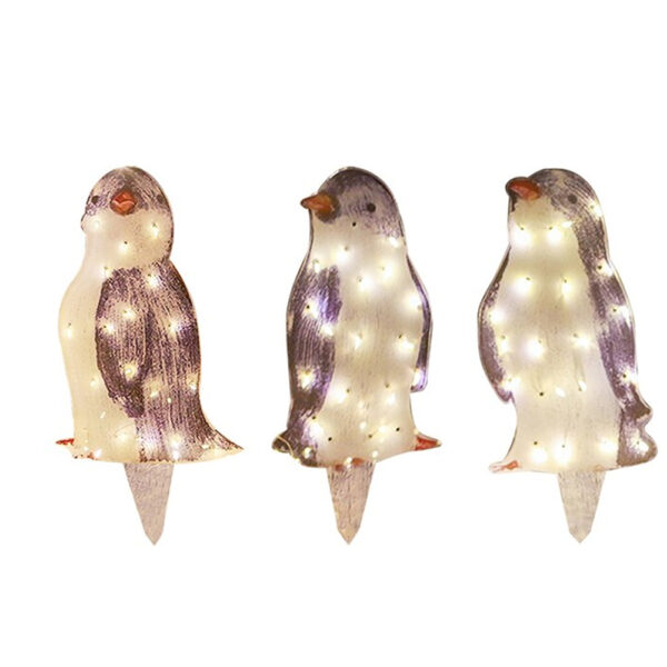 3D Light Up Penguin Sculpture Christmas Decoration Ornament - Solar Powered_0