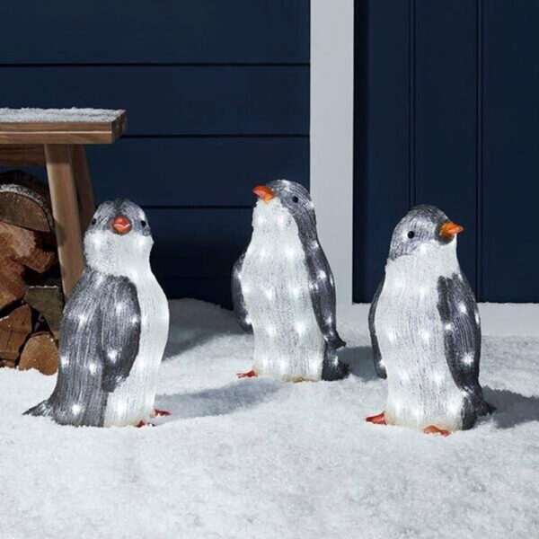 3D Light Up Penguin Sculpture Christmas Decoration Ornament - Solar Powered_8