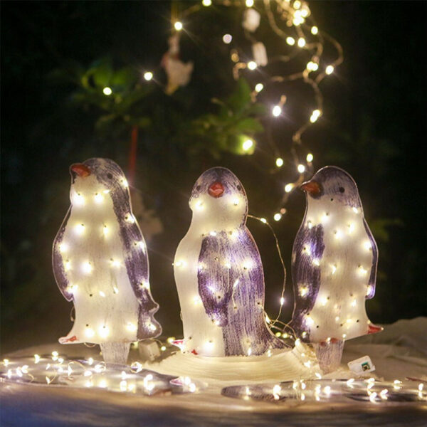3D Light Up Penguin Sculpture Christmas Decoration Ornament - Solar Powered_10