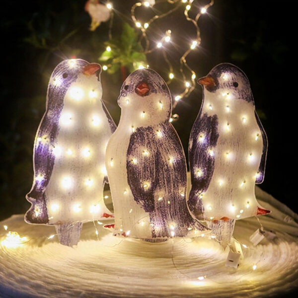 3D Light Up Penguin Sculpture Christmas Decoration Ornament - Solar Powered_11