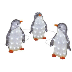 3D Light Up Penguin Sculpture Christmas Decoration Ornament – Solar Powered