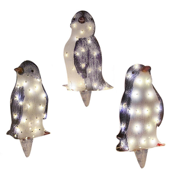 3D Light Up Penguin Sculpture Christmas Decoration Ornament - Solar Powered_2