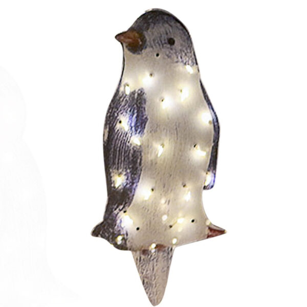3D Light Up Penguin Sculpture Christmas Decoration Ornament - Solar Powered_3