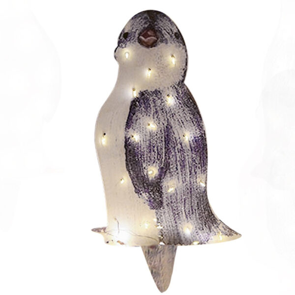 3D Light Up Penguin Sculpture Christmas Decoration Ornament - Solar Powered_4