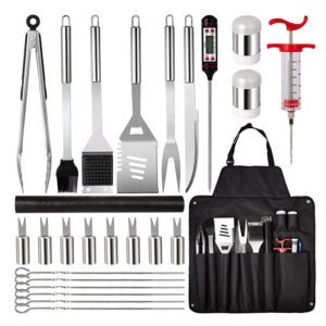 26 Pieces Set Stainless Steel Barbecue Grilling Tools and Accessories with Carry Bag