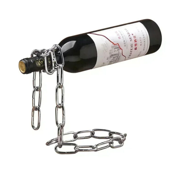 Magic Floating Wine Bottle Holder Unique Link Chain Rack for Airborne Bottle Display_5