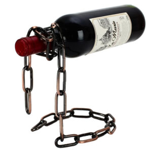 Magic Floating Wine Bottle Holder Unique Link Chain Rack for Airborne Bottle Display