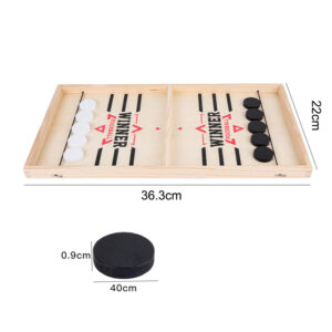 Natural Wood 2 Player Sling Puck Game Interactive Chess Toy Board